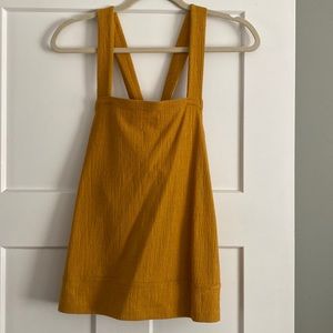 Madewell mustard yellow/gold tank with brown buttons on back